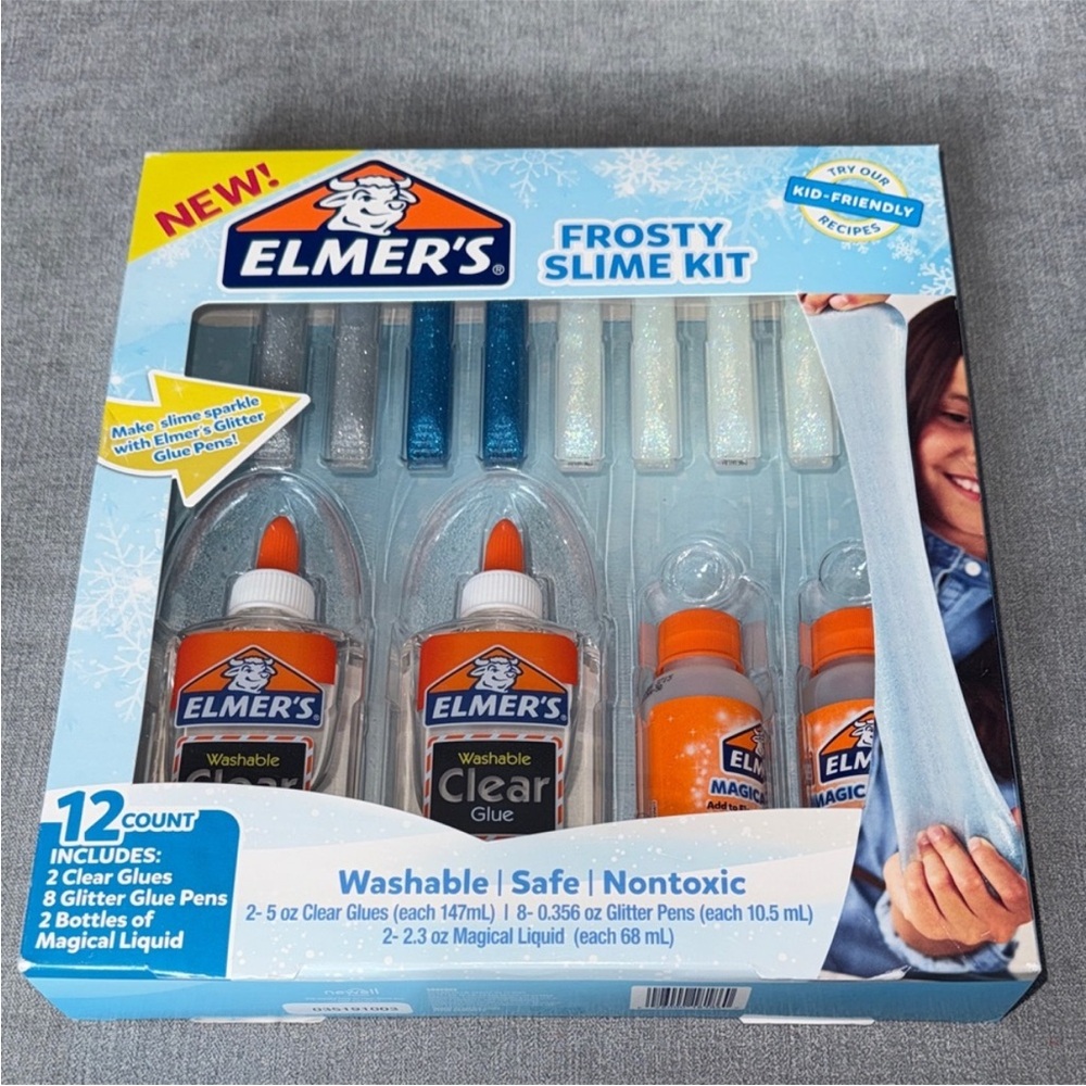 Elmer's Frosty Slime Kit with Glitter Glue and Clear Glue